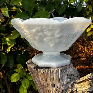 Milk Glass Vintage Anchor Hocking Fruit Bowl